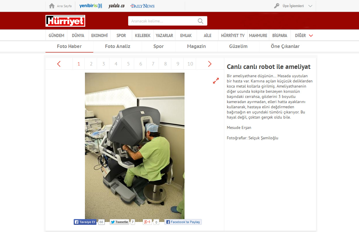 Hürriyet Gazetesi - Canlı Canlı Robot İle Ameliyat